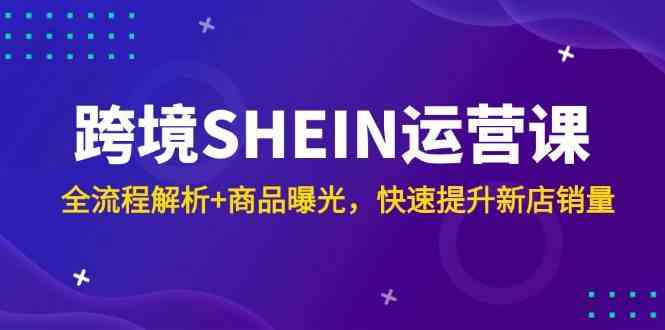 跨境SHEIN运营课，全流程解析+商品曝光，快速提升新店销量-L-G网创