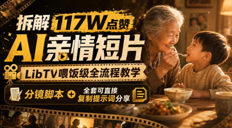 拆解117W点赞AI亲情短片,LibTV喂饭级全流程教学,分镜脚本+全套可直接复制提示词分享-L-G网创